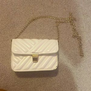 White and gold mini purse